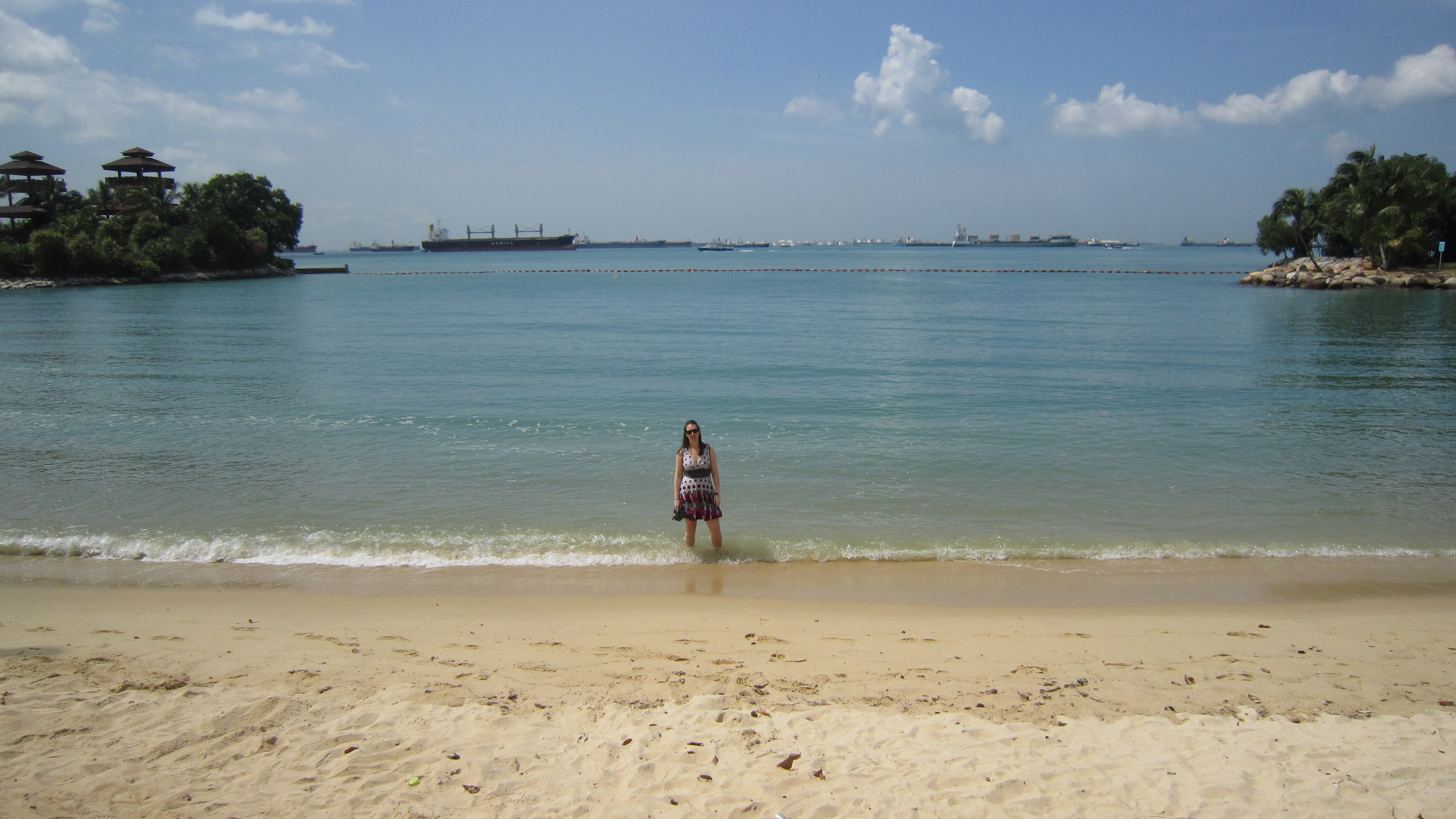 Sentosa - a lovely view of 100 ships!
